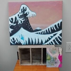 Big Wave Canvas Art - And Smaller Complimentary Piece